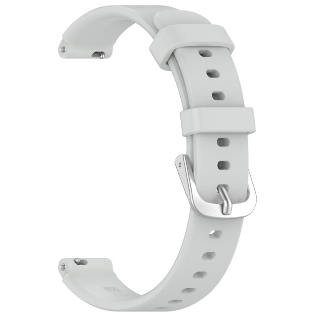 12mm Universal Solid Color Silver Buckle Silicone Watch Band(Light Grey)
