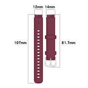 12mm Universal Solid Color Silver Buckle Silicone Watch Band(Light Pink)