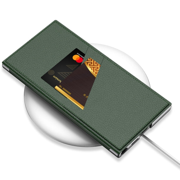 For Samsung Galaxy S23 Ultra 5G GKK Armor Flip Leather Phone Case, Without Pen(Night Green)
