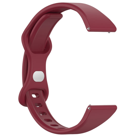 20mm Slim Reverse Buckle Silicone Watch Band(Wine Red)