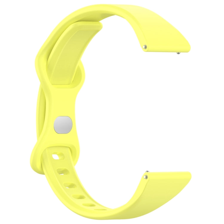 20mm Slim Reverse Buckle Silicone Watch Band(Bright Yellow)