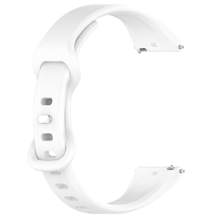 22mm Slim Reverse Buckle Silicone Watch Band(White)