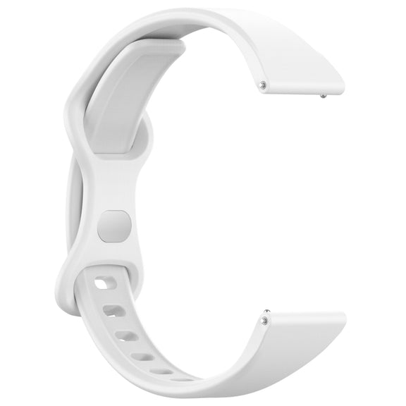22mm Slim Reverse Buckle Silicone Watch Band(White)
