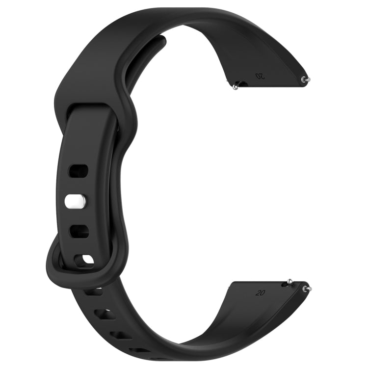 22mm Slim Reverse Buckle Silicone Watch Band(Black)