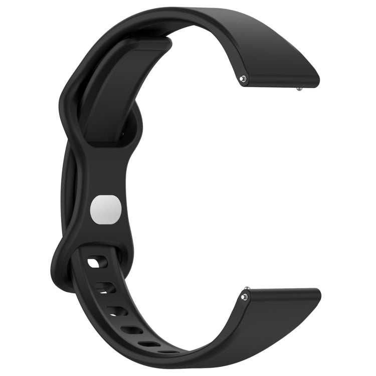 22mm Slim Reverse Buckle Silicone Watch Band(Black)