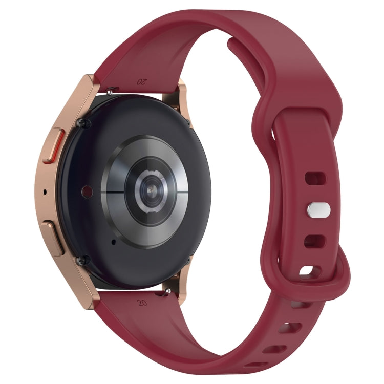 22mm Slim Reverse Buckle Silicone Watch Band(Wine Red)