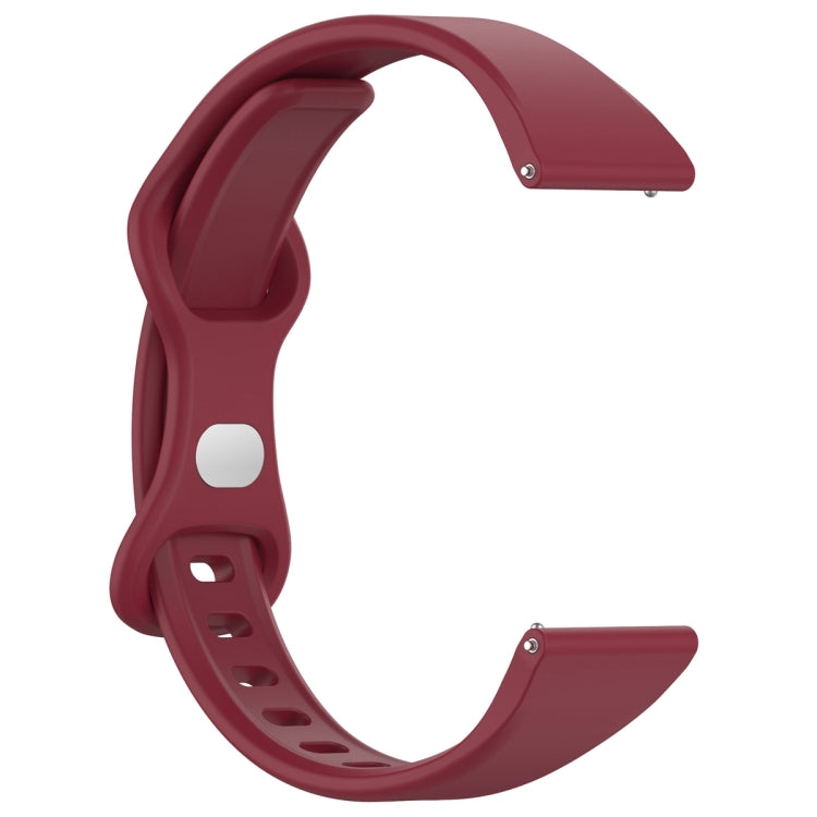 22mm Slim Reverse Buckle Silicone Watch Band(Wine Red)