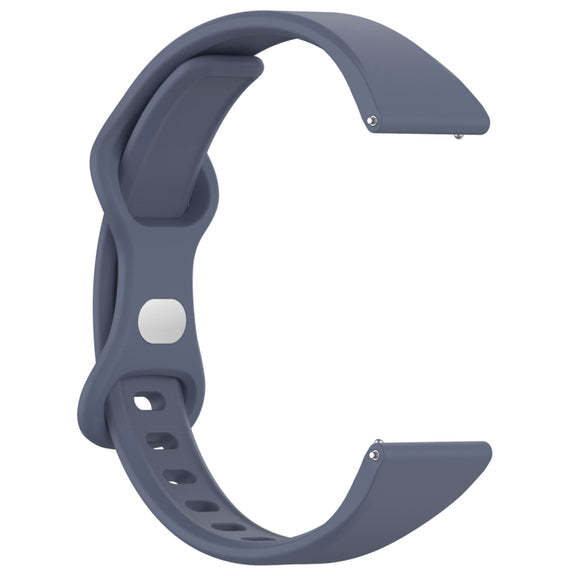 22mm Slim Reverse Buckle Silicone Watch Band(Blue Grey)