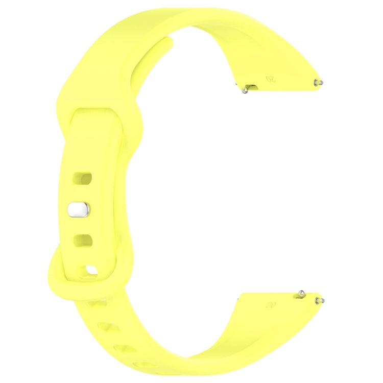 22mm Slim Reverse Buckle Silicone Watch Band(Bright Yellow)