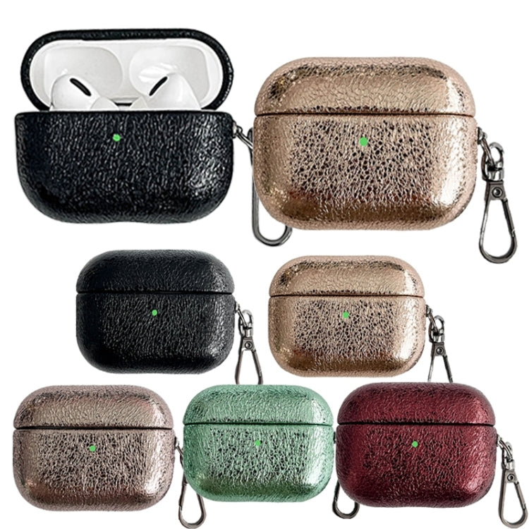 For AirPods Pro 2 Burst Leather Texture Bluetooth Earphone Protective Case(Green)