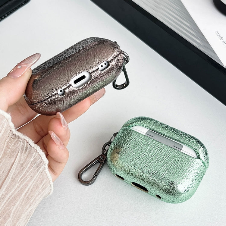 For AirPods Pro 2 Burst Leather Texture Bluetooth Earphone Protective Case(Black)