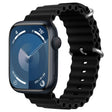 For Apple Watch Series 9 45mm ZGA Ocean Silicone Watch Band(Black) - free shipping - PMC TechLife - Order now!