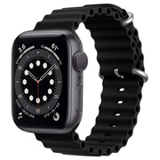 For Apple Watch Series 6 44mm ZGA Ocean Silicone Watch Band(Black)