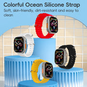 For Apple Watch SE 2022 44mm ZGA Ocean Silicone Watch Band(Red)