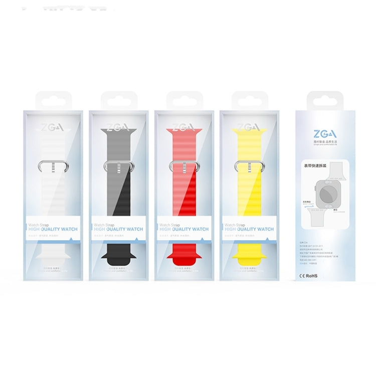 For Apple Watch SE 2022 44mm ZGA Ocean Silicone Watch Band(Red)