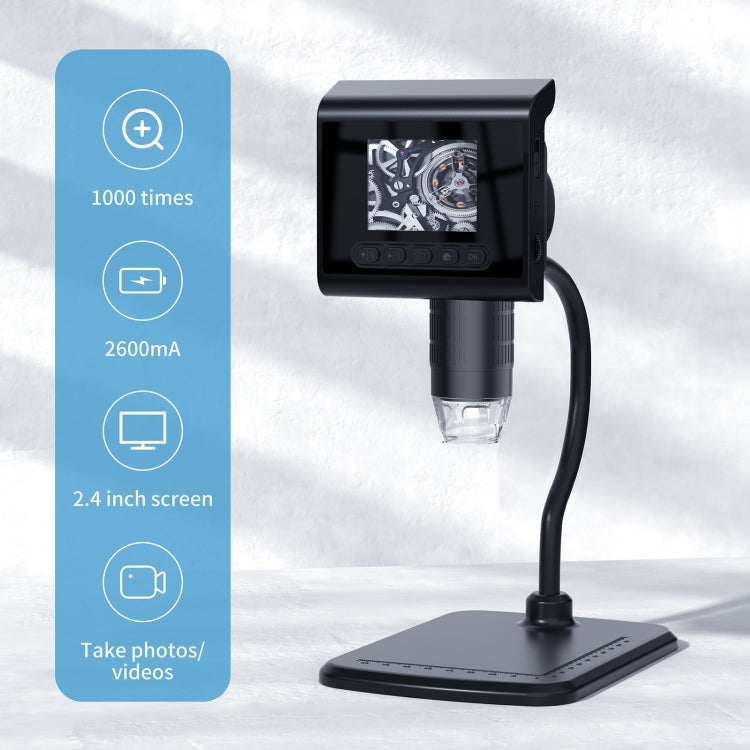 P190 1000X Desktop HD Digital Microscope with 2.4 inch Screen