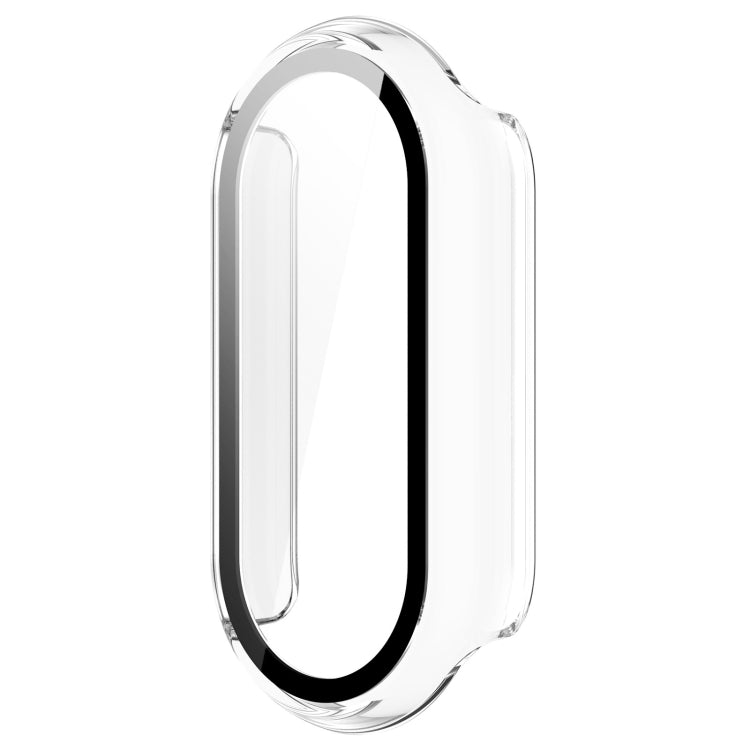 For Xiaomi Mi Band 8 PC + Tempered Film Integrated Protective Watch Case(Transparent White)