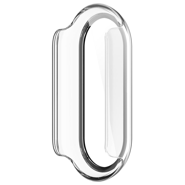 For Xiaomi Mi Band 8 PC + Tempered Film Integrated Protective Watch Case(Transparent White)