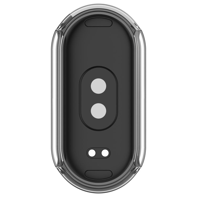 For Xiaomi Mi Band 8 PC + Tempered Film Integrated Protective Watch Case(Transparent White)