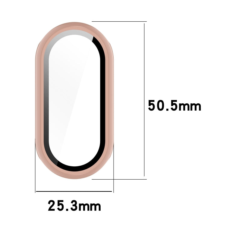 For Xiaomi Mi Band 8 PC + Tempered Film Integrated Protective Watch Case(Transparent White)