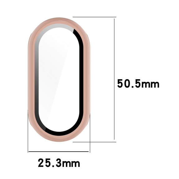 For Xiaomi Mi Band 8 PC + Tempered Film Integrated Protective Watch Case(White)