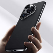 For Huawei Pura 70 Plain Leather Series Shockproof Phone Case(Black)