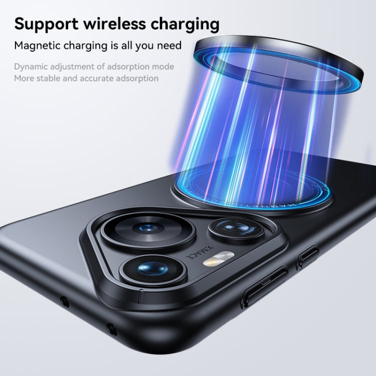 For Huawei Pura 70 Ultra Frosted MagSafe Magnetic Ring Holder PC Phone Case(Blue)