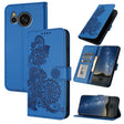 For Sharp Aquos sense8/SHG11/SH-54D Datura Flower Embossed Flip Leather Phone Case(Blue) - More Brand by PMC TechLife | Online Shopping South Africa | PMC TechLife | Buy Now Pay Later Mobicred