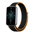 For Honor Band 9 Woven Nylon Loop Watch Band(Black Orange) - Watch Bands by PMC TechLife | Online Shopping South Africa | PMC TechLife