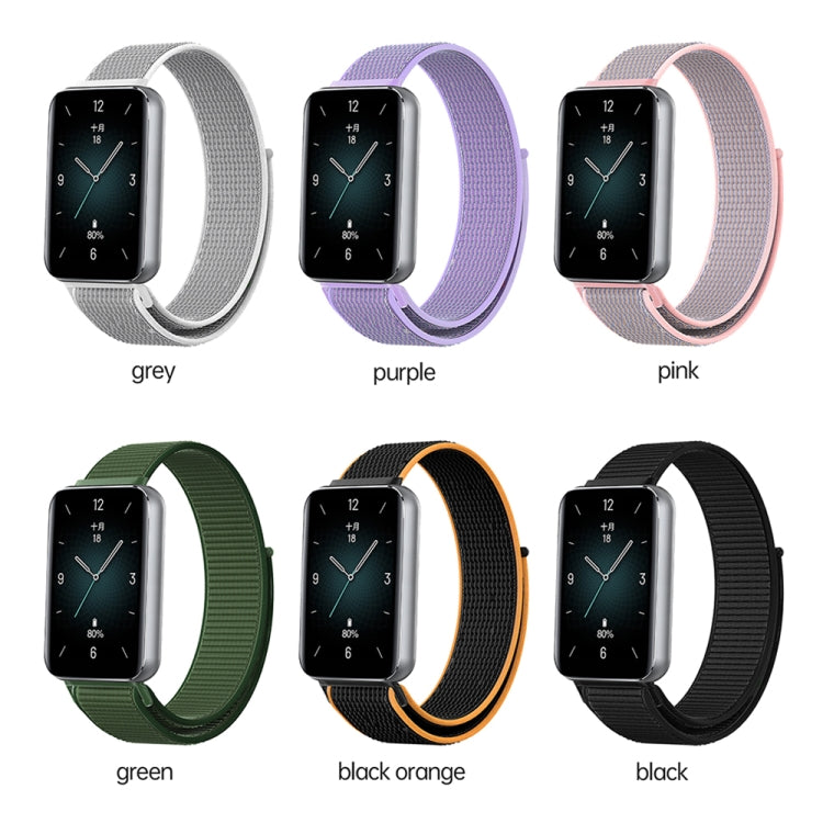 For Honor Band 9 Woven Nylon Loop Watch Band(Black)