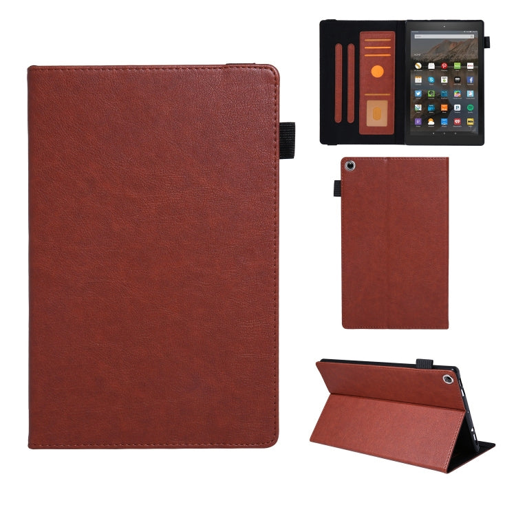 For Amazon Kindle Fire HD10 2017/2019 Extraordinary Series Smart Leather Tablet Case(Brown)