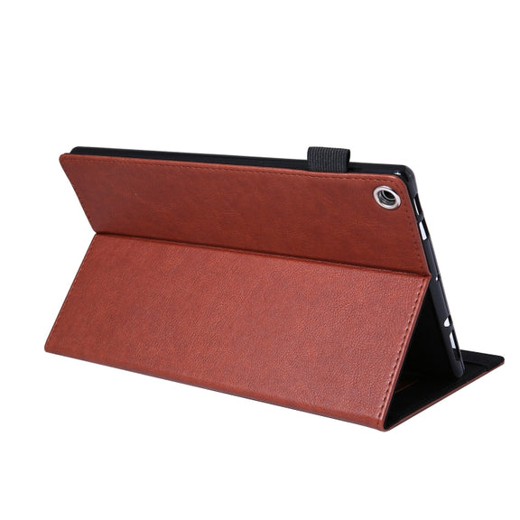 For Amazon Kindle Fire HD10 2017/2019 Extraordinary Series Smart Leather Tablet Case(Brown)