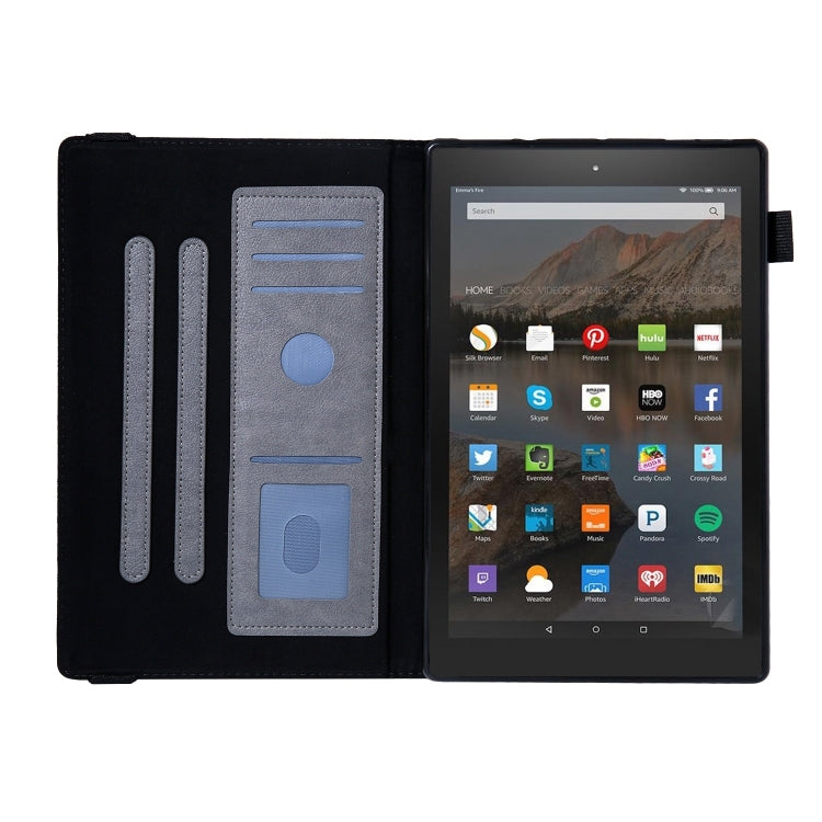 For Amazon Kindle Fire HD10 2017/2019 Extraordinary Series Smart Leather Tablet Case(Grey)