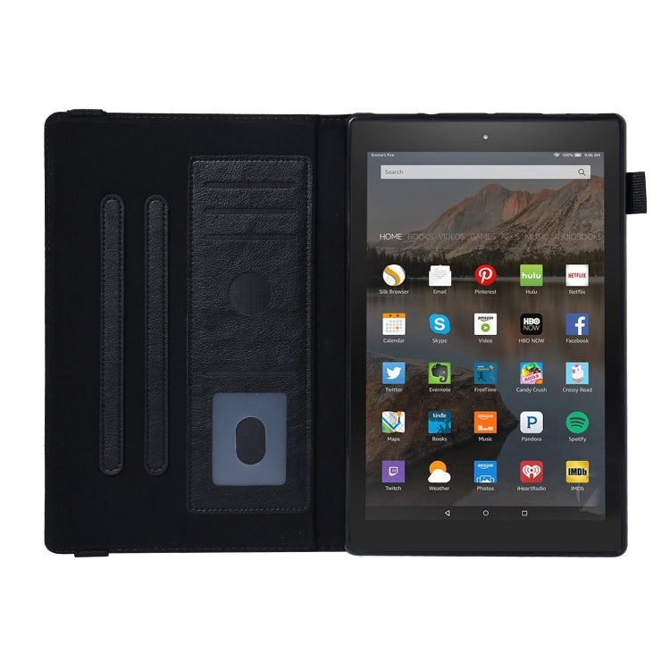 For Amazon Kindle Fire HD10 2017/2019 Extraordinary Series Smart Leather Tablet Case(Black)