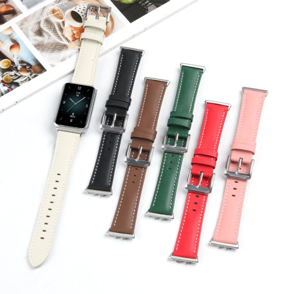 For Honor Band 9 Genuine Leather Watch Band(Red)