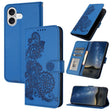 For iPhone 17 Datura Flower Embossed Flip Leather Phone Case(Blue) - free shipping - PMc TechLife - Order now!