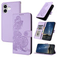 For iPhone 17 Datura Flower Embossed Flip Leather Phone Case(Purple) - free shipping - PMc TechLife - Order now!