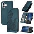 For iPhone 17 Datura Flower Embossed Flip Leather Phone Case(Dark Green) - free shipping - PMc TechLife - Order now!