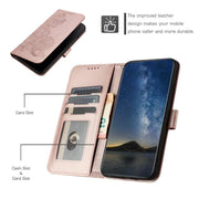 For iPhone 17 Pro Max Datura Flower Embossed Flip Leather Phone Case(Rose Gold)