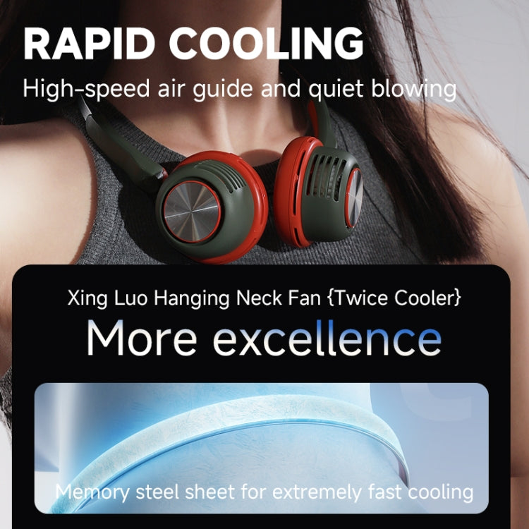 MF088 XINGLUO Neck Band Electric Fan(White)