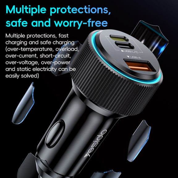 Yesido Y60 38W Car Fast Charging Charger(Black)