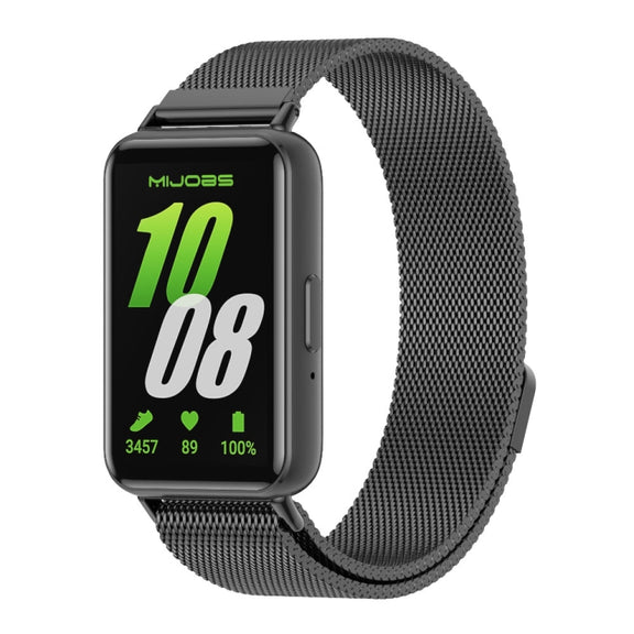 For Samsung Galaxy Fit 3 Mijobs Milan Magnetic Metal Watch Band(Black)