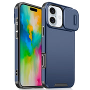 For iPhone 16 Sliding Camshield TPU + PC Phone Case(Blue)