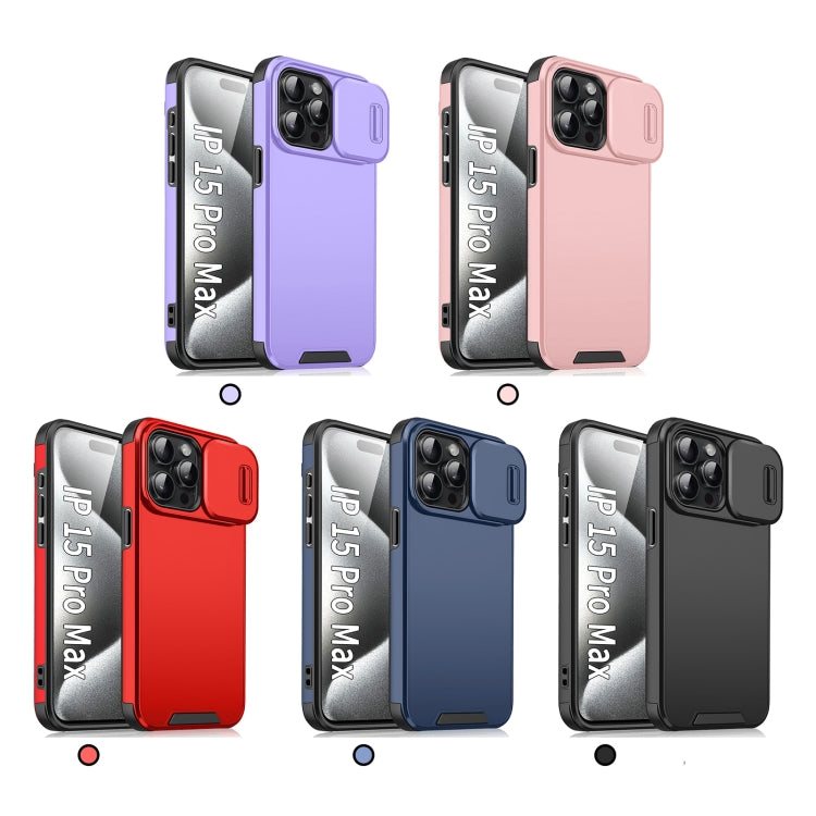 For iPhone 16 Plus Sliding Camshield TPU + PC Phone Case(Red)