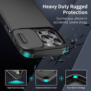 For iPhone 16 Plus Sliding Camshield TPU + PC Phone Case(Blue)