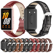 For Samsung Galaxy Fit 3 Mijobs Dual-sided Genuine Leather Watch Band(Bamboo Black)