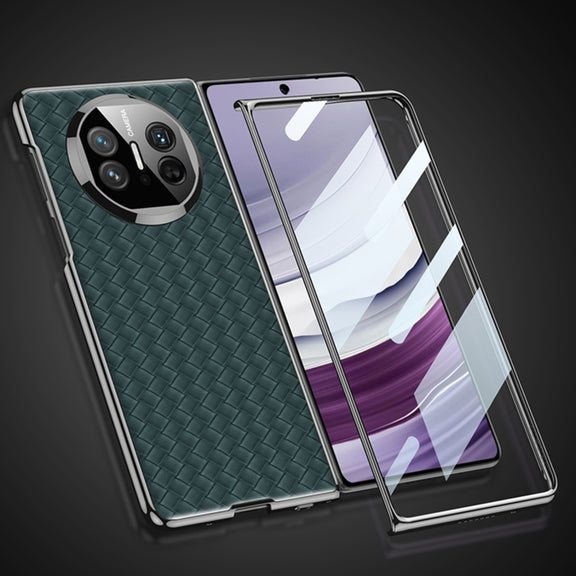 For Huawei Mate X5 GKK Leather Ultra-thin Electroplating Woven Texture Shockproof Phone Case(Black)