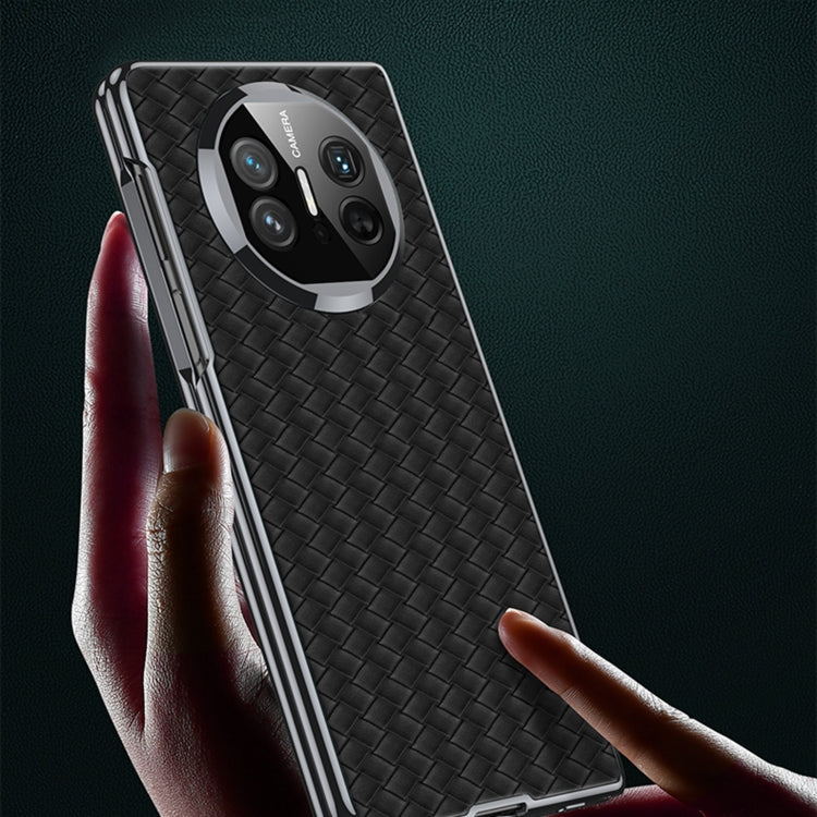 For Huawei Mate X5 GKK Leather Ultra-thin Electroplating Woven Texture Shockproof Phone Case(Green)