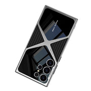 For Samsung Galaxy S23 Ultra GKK Leather Electroplating Supersonic Speed Shockproof Phone Case(Carbon Fibre)