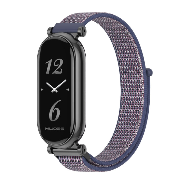 For Xiaomi Smart Band 10 / 9 / 8 Mijobs GT4 Breathable Nylon Loop Watch Band(Midnight Blue Black)